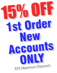 15% OFF 1st Order New  Accounts ONLY $75 Maximum Discount.
